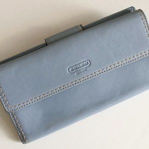 Coach Wallet Ladies Slim Light Blue
